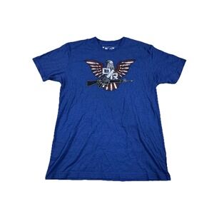 Bunker Branding‎ Co. D/R Eagle Gun Shirt Blue Adult Size M Patriotic USA Graphic